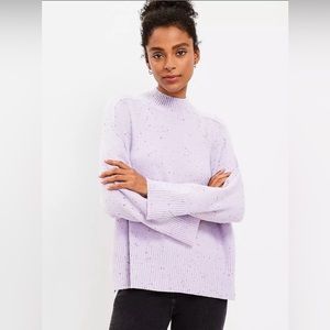 NWT LOFT Flecked Mock Neck Poncho Sweater